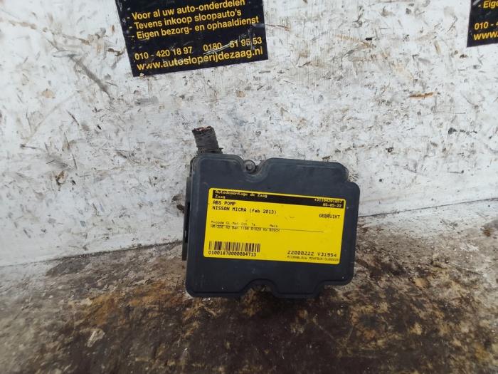 Gebruikte ABS Pomp Nissan Micra (K13) 1.2 12V Prijs € 175,00 Margeregeling aangeboden door Autodemontage de Zaag