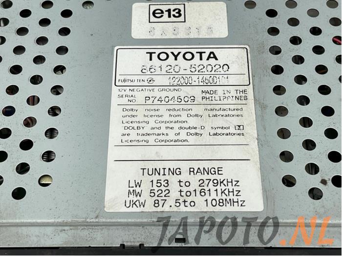 Autoradio TOYOTA YARIS VERSO (_P2_) 1.4 D-4D (NLP20_, NLP22_) 5896354 |  B-Parts