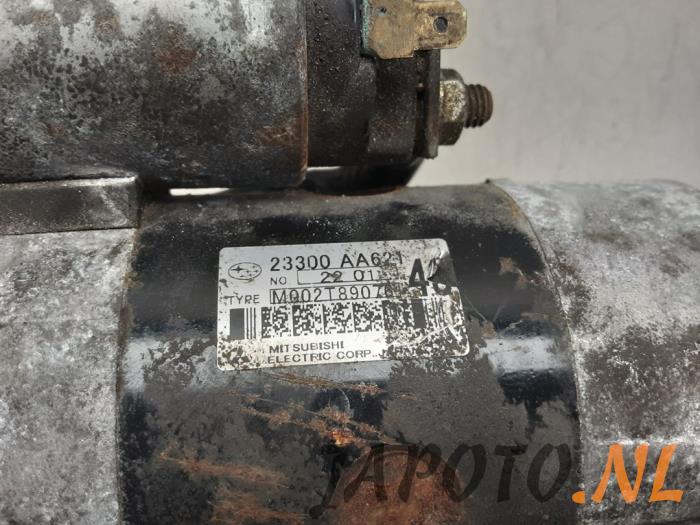 Startmotor van een Subaru Forester (SH) 2.0D 2012