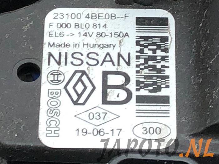 Dynamo van een Nissan Qashqai (J11) 1.3 DIG-T 140 16V 2019