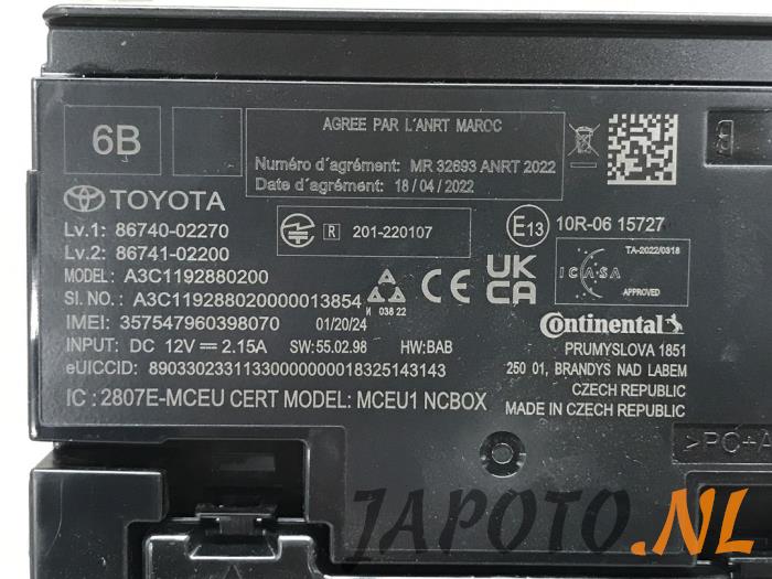 Emergency module van een Toyota Yaris IV (P21/PA1/PH1) 1.5 12V Hybrid 115 2024