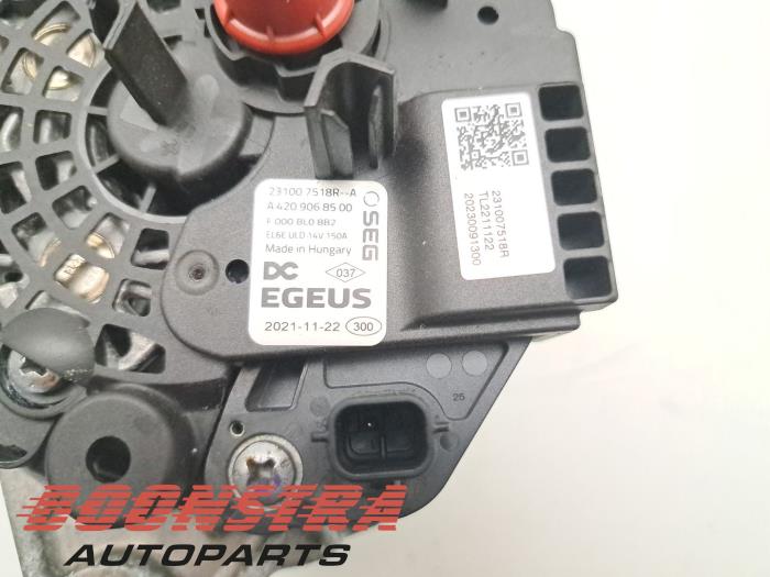 Dynamo van een Renault Talisman Estate (RFDK) 1.3 TCE 140 16V 2022