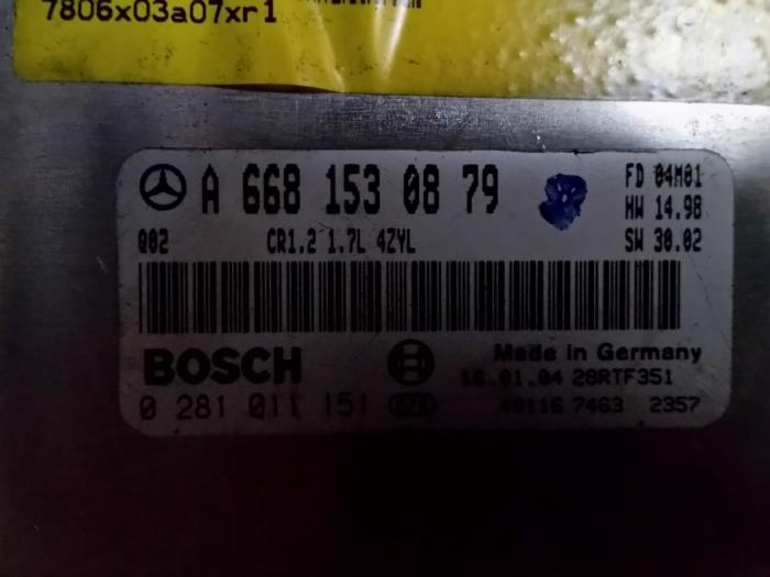 Gebruikte Computer Motormanagement Mercedes A (W168) 1.7 A-170 CDI 16V Prijs op aanvraag aangeboden door Zelissen V.O.F. autodemontage