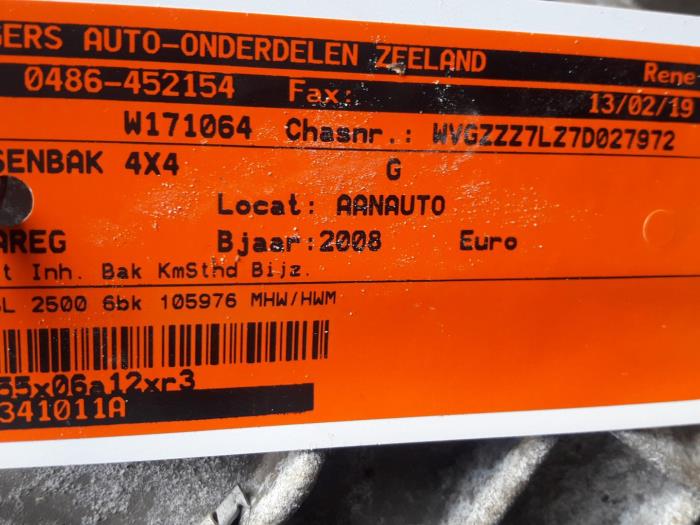 Gebruikte Transferbak 4x4 Volkswagen Touareg (7LA/7L6) 2.5 TDI R5 Prijs op aanvraag aangeboden door Bongers Auto-Onderdelen Zeeland