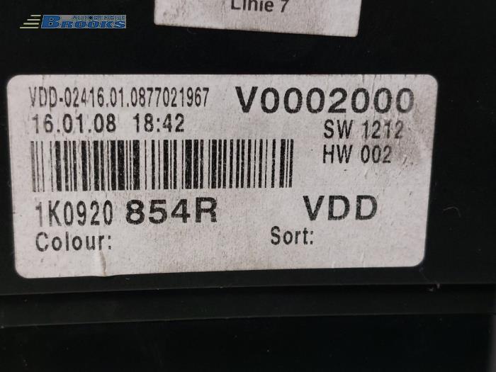 Tellerklok van een Volkswagen Golf V (1K1) 1.9 TDI 2008