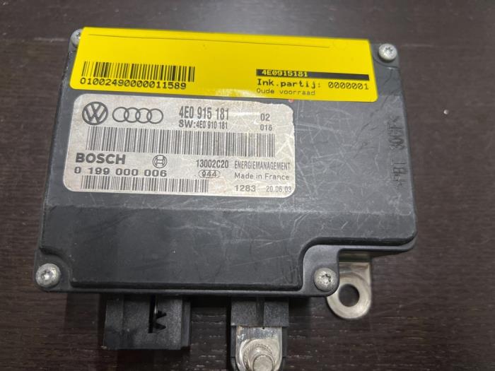 Gebruikte Accu controle module Audi A8 (D3) 3.0 TDI V6 24V Quattro Prijs € 52,50 Margeregeling aangeboden door van de Bunte Teuge B.V.
