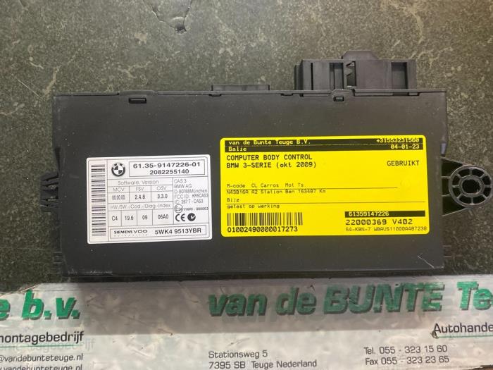 Gebruikte Computer Body Control BMW 3 serie Touring (E91) 316i 16V Prijs € 52,50 Margeregeling aangeboden door van de Bunte Teuge B.V.