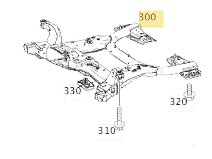 Gebruikte Subframe Mercedes B (W246/W242) 1.6 B-180 BlueEFFICIENCY Turbo 16V Prijs € 157,50 Margeregeling aangeboden door van de Bunte Teuge B.V.