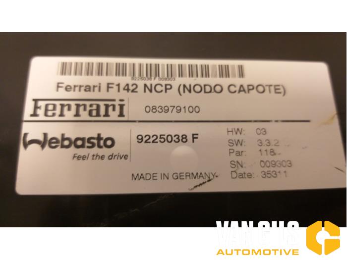 Ferrari 458 Cabriokap computer Ferrari 458 O185114 9225038F O185114 4