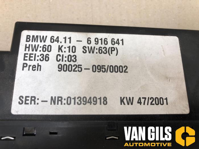 BMW 5-Serie Heater control panel BMW 5-Serie O223830 6916641 O223830 17