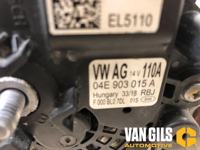 Dynamo van een Volkswagen Polo VI (AW1) 1.0 TSI 12V 2018