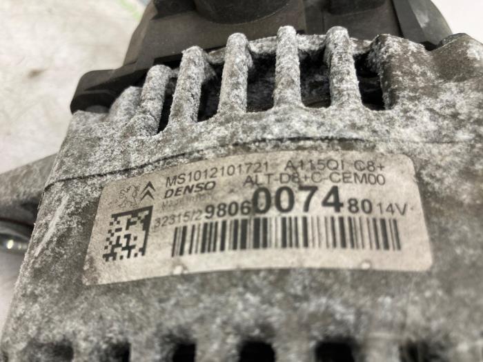 Alternator van een Peugeot 208 I (CA/CC/CK/CL) 1.2 Vti 12V PureTech 82 2016
