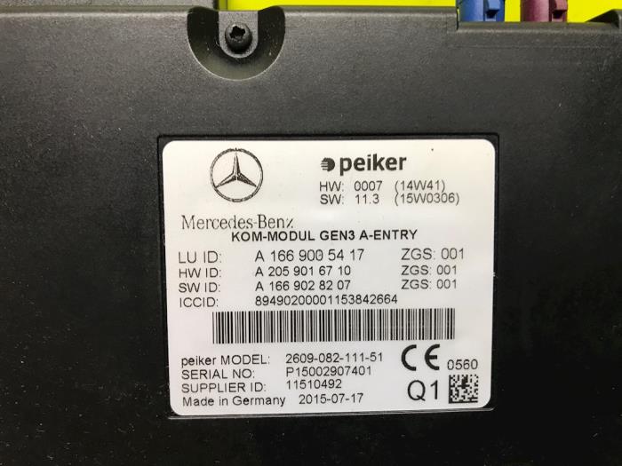 Module (diversen) van een Mercedes-Benz B (W246,242) 1.5 B-180 CDI 16V 2015