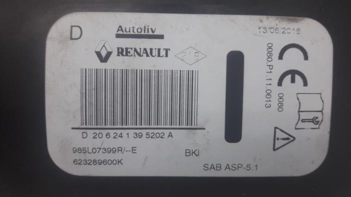 Stoel airbag (zitplaats) van een Renault Megane III Grandtour (KZ) 1.5 dCi 110 2016