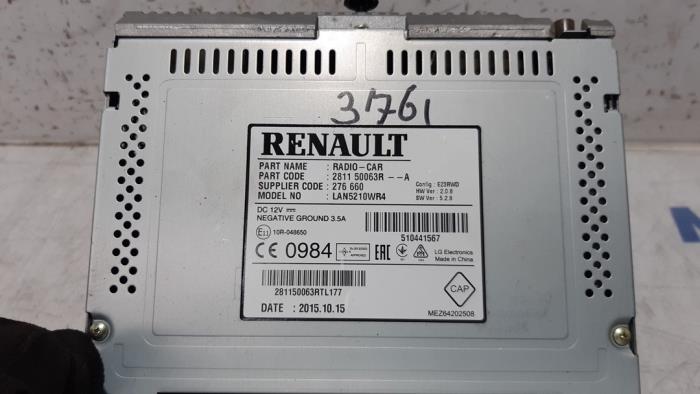 Radio van een Renault Clio IV (5R) 0.9 Energy TCE 90 12V 2015