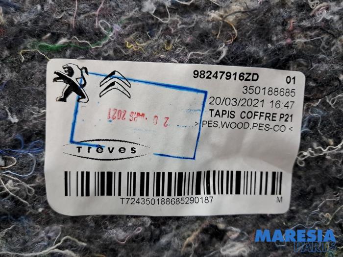 Kofferbak Mat van een Peugeot 208 II (UB/UH/UP) 1.2 Vti 12V PureTech 75 2021