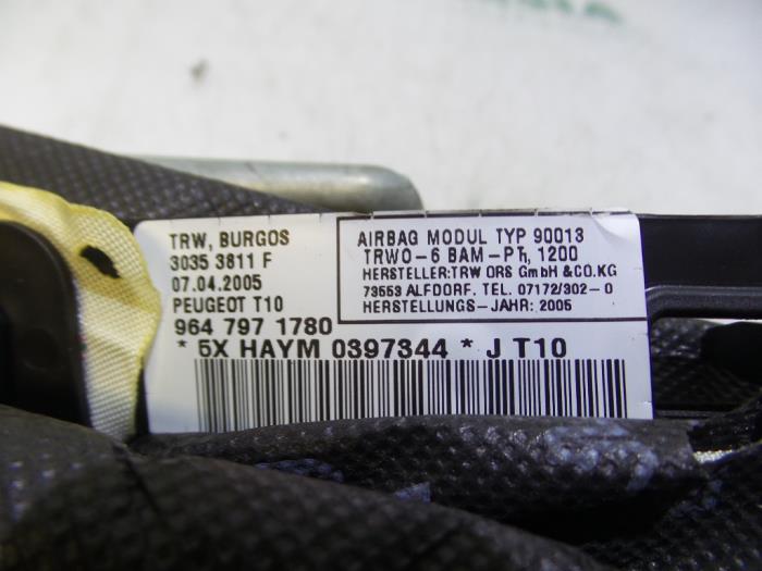 PEUGEOT 206 1 generation (1998-2009) Labās puses jumta gaisa spilvens 9647971780 24964751