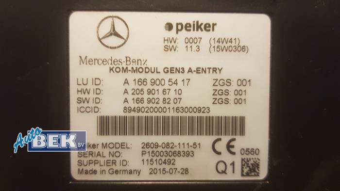 Module (diversen) van een Mercedes-Benz B (W246,242) 1.6 B-200 BlueEFFICIENCY Turbo 16V 2016