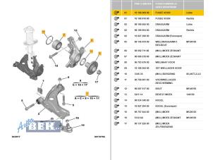 Gebruikte Wielophanging links-voor Peugeot 3008 II (M4/MC/MJ/MR) 1.2 12V e-THP PureTech 130 Prijs € 300,00 Margeregeling aangeboden door Auto Bek