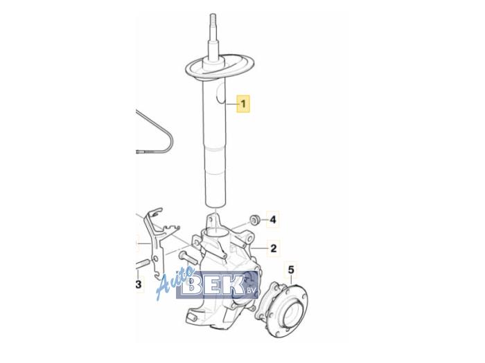 Wielophanging rechts-voor van een BMW 5 serie Touring (E61) 525i 24V 2008