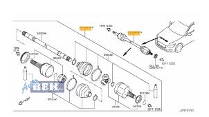 Gebruikte Cardanas rechts-voor (VWA) Infiniti Q50 (V37) 3.5 V6 24V 50 Hybrid AWD Prijs € 150,00 Margeregeling aangeboden door Auto Bek