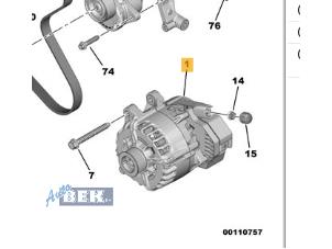 Gebruikte Dynamo Peugeot 5008 II (M4/MC/MJ/MR) 2.0 BlueHDi 180 16V Prijs € 449,00 Margeregeling aangeboden door Auto Bek