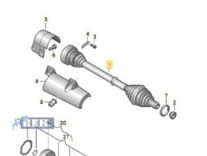 Gebruikte Homokineetas links-voor Audi A1 Sportback (8XA/8XF) 1.6 TDI 16V Prijs op aanvraag aangeboden door Auto Bek