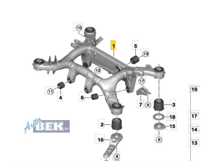 Gebruikte Subframe BMW 7 serie (G11/12) 740i,Li 24V Prijs € 250,00 Margeregeling aangeboden door Auto Bek