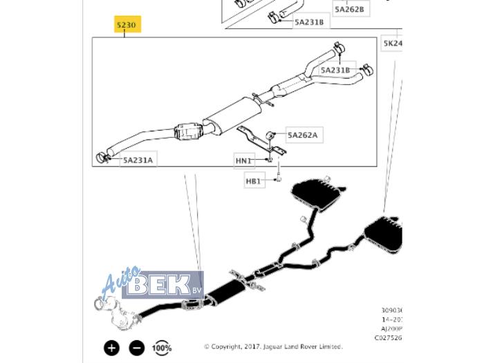 Gebruikte Uitlaat Middendemper Landrover Range Rover Velar (LY) 2.0 16V P300 AWD Prijs op aanvraag aangeboden door Auto Bek