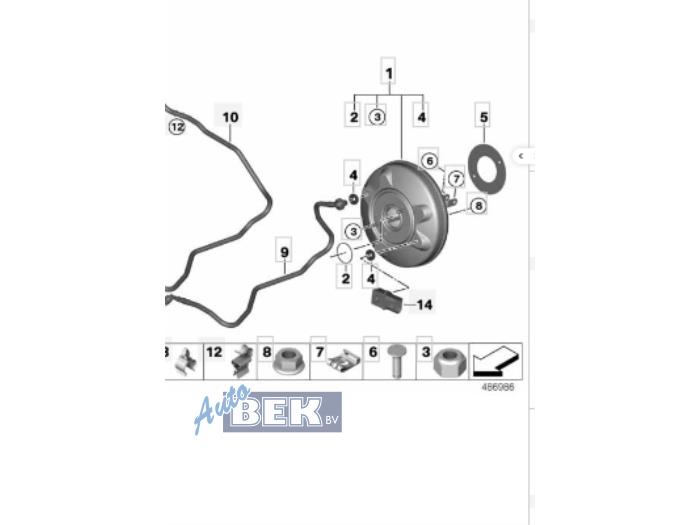 Gebruikte Rembol BMW 1 serie (F40) 116d 1.5 12V TwinPower Prijs € 65,00 Margeregeling aangeboden door Auto Bek