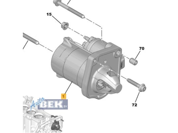 Gebruikte Startmotor Peugeot 308 (L3/L8/LB/LH/LP) 1.2 12V e-THP PureTech 130 Prijs € 35,00 Margeregeling aangeboden door Auto Bek