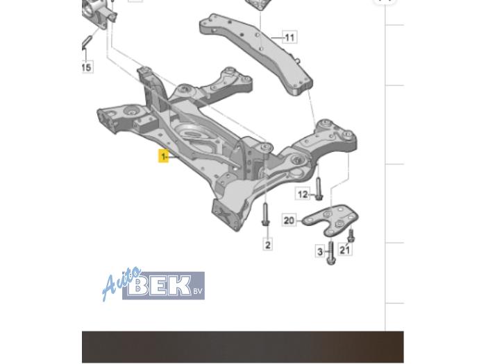 Gebruikte Subframe Volkswagen ID.4 (E21) PRO 77 kWh Prijs € 185,00 Margeregeling aangeboden door Auto Bek