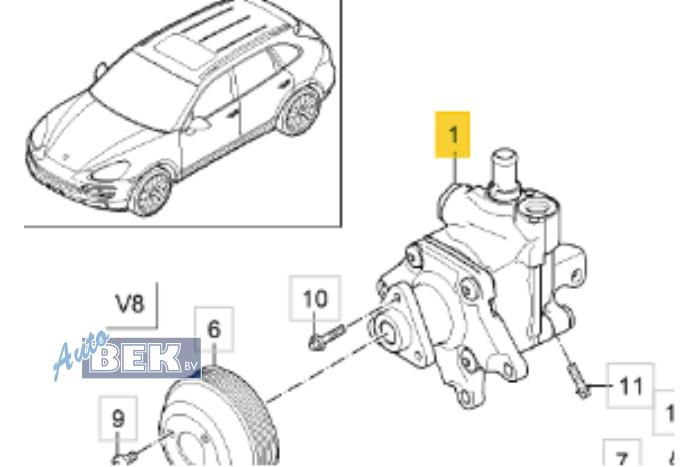 Gebruikte Servopomp Porsche Cayenne II (92A) 4.8 V8 32V S Prijs € 170,00 Margeregeling aangeboden door Auto Bek