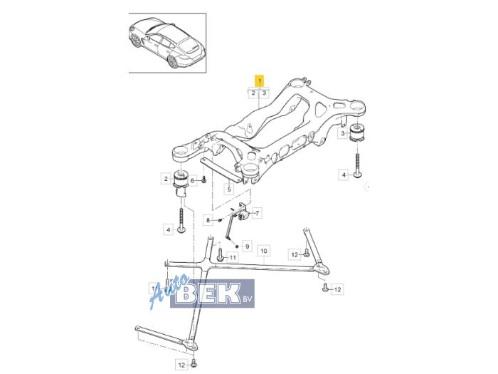 Gebruikte Subframe Porsche Panamera (970) 3.0 V6 24V 2S Prijs € 200,00 Margeregeling aangeboden door Auto Bek