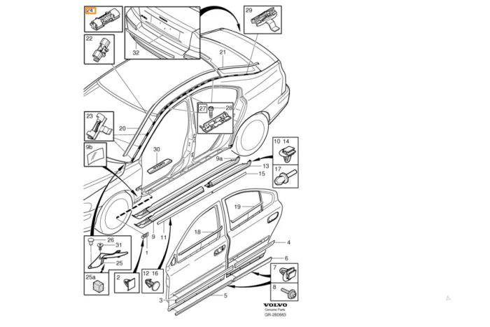 Diversen van een Volvo S60 2004