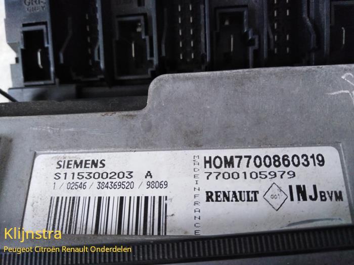 Computer Motormanagement van een Renault Megane (BA/SA) 1.6 16V 1999