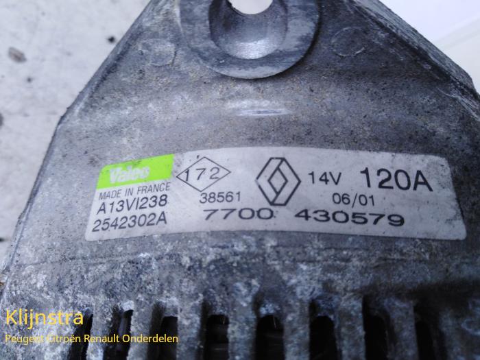 Dynamo van een Renault Kangoo Express (FC) 1.9 dTi; 1.9 dCi 2001