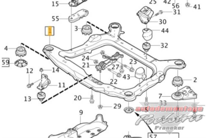 Gebruikte Subframe Volvo XC90 I 2.9 T6 24V Prijs € 49,00 Margeregeling aangeboden door Autodemontage Poelstra B.V.