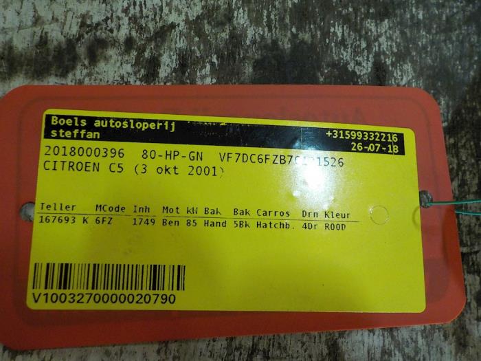 Gebruikte Boordcomputer Citroen C5 I Berline (DC) 1.8 16V Prijs € 35,00 Margeregeling aangeboden door Boels Autodemontage