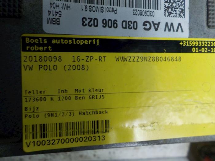 Gebruikte Computer Motormanagement Volkswagen Polo IV (9N1/2/3) 1.2 Prijs € 40,00 Margeregeling aangeboden door Boels Autodemontage