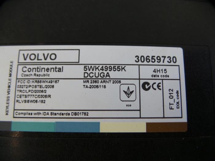 Module keyless vehicle van een Volvo V40 (MV) 2.0 D4 16V 2014