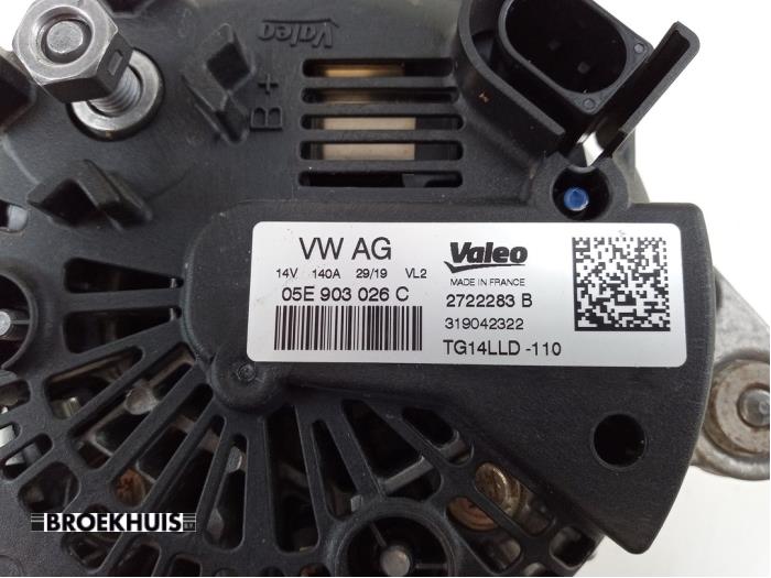 Dynamo van een Skoda Scala 1.0 TSI 115 2019