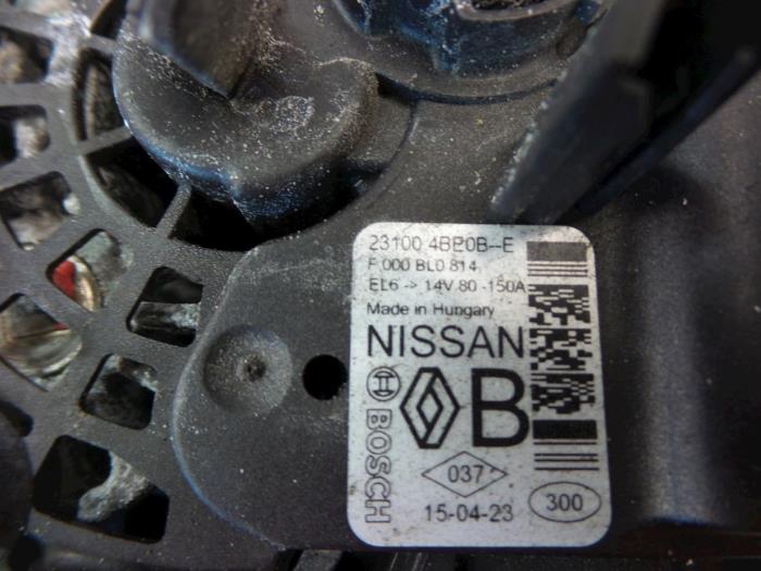 Dynamo van een Nissan Qashqai (J11) 1.2 DIG-T 16V 2015