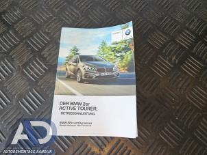 Gebruikte Instructie Boekje BMW 2 serie Active Tourer (F45) 220dA xDrive 2.0 TwinPower Turbo 16V Prijs € 19,99 Margeregeling aangeboden door Autodemontage Aandijk
