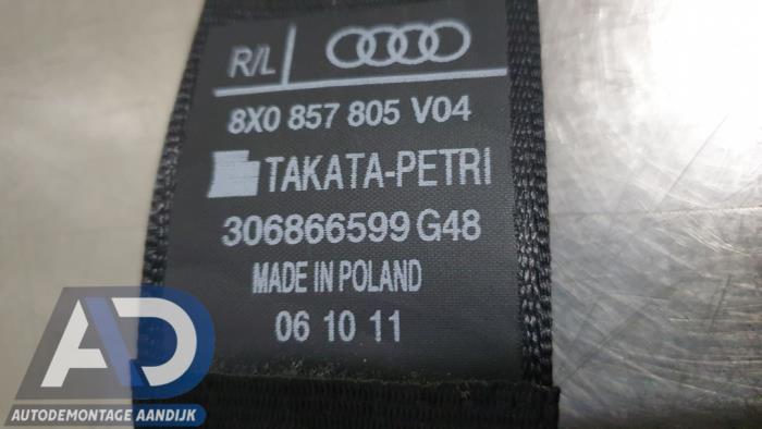 Veiligheidsgordel links-achter van een Audi A1 (8X1/8XK) 1.6 TDI 16V 2012