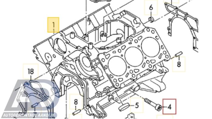 Gebruikte Motor Onderblok Audi A4 (B5) 2.6 E V6 Prijs € 199,99 Margeregeling aangeboden door Autodemontage Aandijk