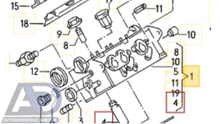 Gebruikte Cilinderkop Audi A4 (B5) 2.6 E V6 Prijs € 149,99 Margeregeling aangeboden door Autodemontage Aandijk