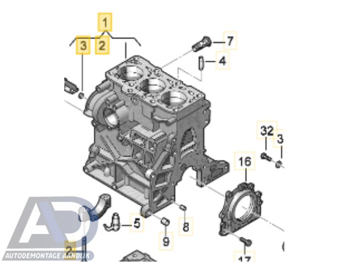 Gebruikte Motor Onderblok Volkswagen Polo V (6R) 1.2 TDI 12V BlueMotion Prijs € 249,99 Margeregeling aangeboden door Autodemontage Aandijk