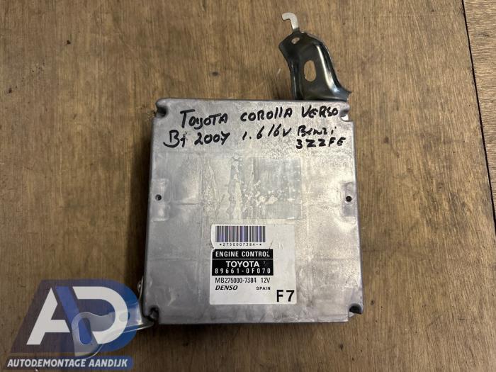 Gebruikte Computer Motormanagement Toyota Corolla Verso (R10/11) 1.6 16V VVT-i Prijs € 99,99 Margeregeling aangeboden door Autodemontage Aandijk