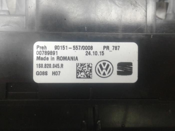Chaufage Bedieningspaneel van een Volkswagen Up! (121) 1.0 12V 60 2016